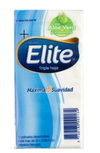 Elite Pañuelo Aloe Vera Triple Hoja 6 paquetes de 10 unid c/u