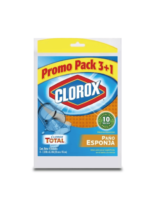 Clorox Paño Esponja 4 unid - Puntolimpieza