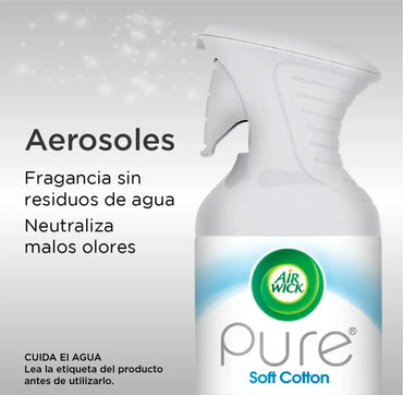 AirWick Aromatizante Aerosol Soft Cotton 250 cc