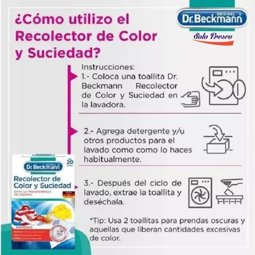 Dr. Beckmann Recolector de color y suciedad 3 x 20 unid - Puntolimpieza