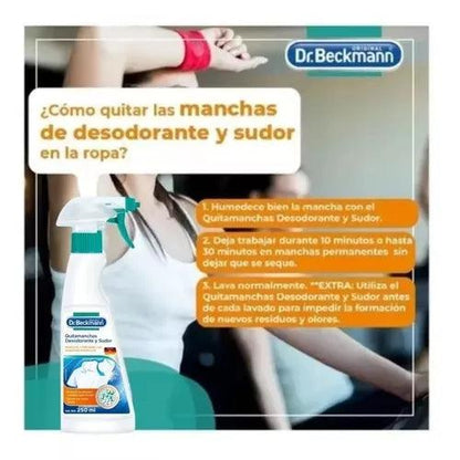 Dr. Beckmann Quitamanchas Desodorante y Sudor 250 cc - Puntolimpieza