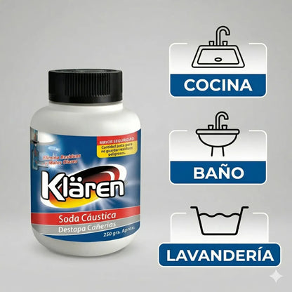 Klaren Soda Caustica 250 gr