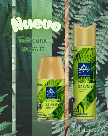 Glade Aromatizante de Ambientes Aerosol Repuesto Frescura Salvaje 270 cc