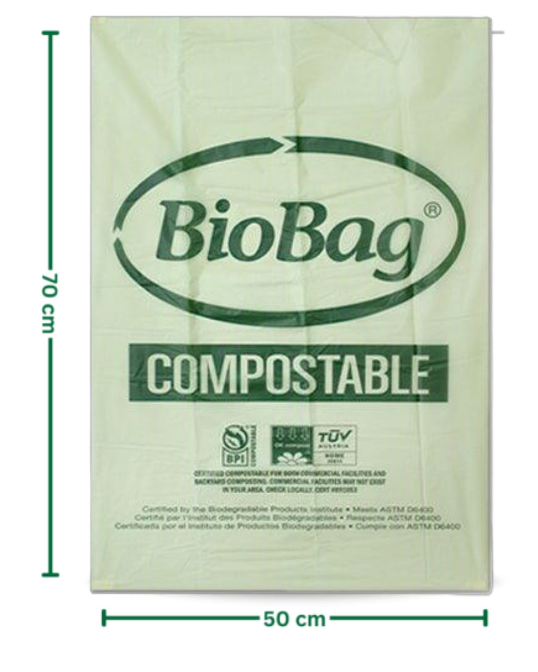 BioBag Bolsas de Basura Compostable 10 u de 50 x 70