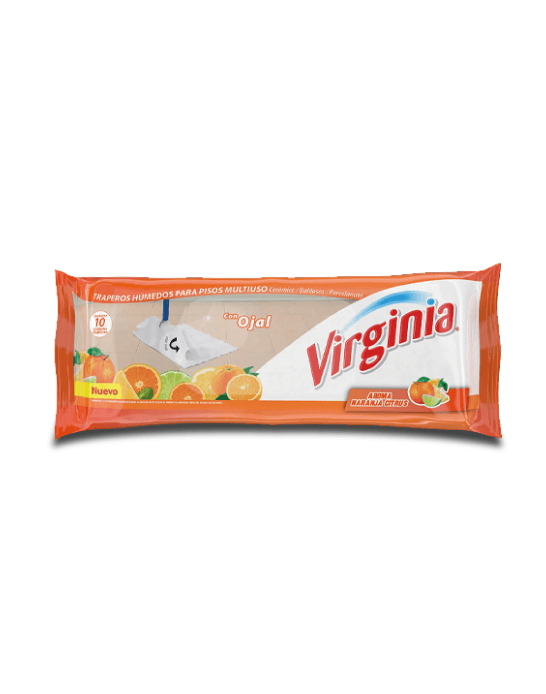 Virginia Trapero Húmedo Naranja Citrus 10 unid - Puntolimpieza