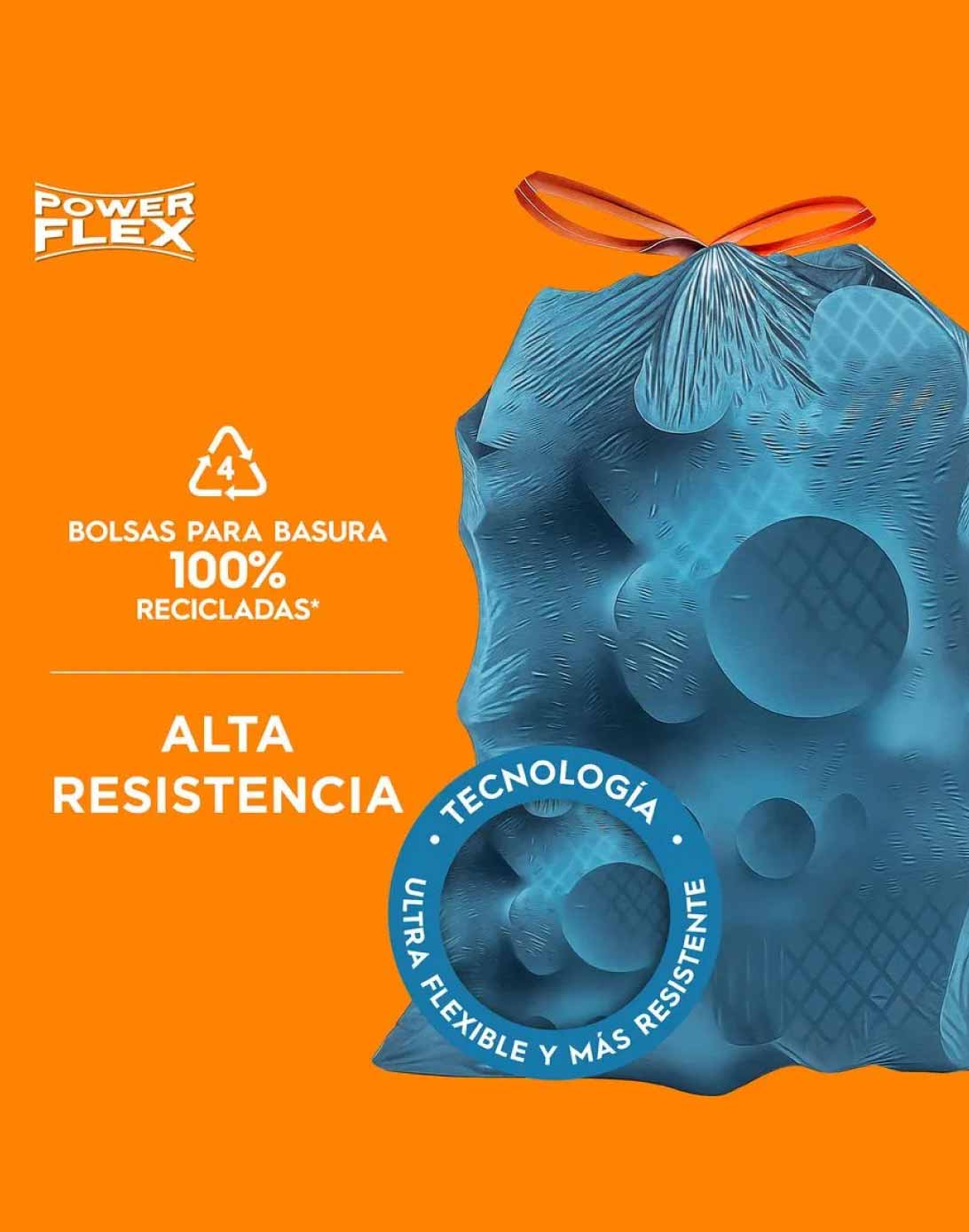 Virutex Bolsa de Basura Power Flex Cierre Fácil 90 x 110 cm 10 unid