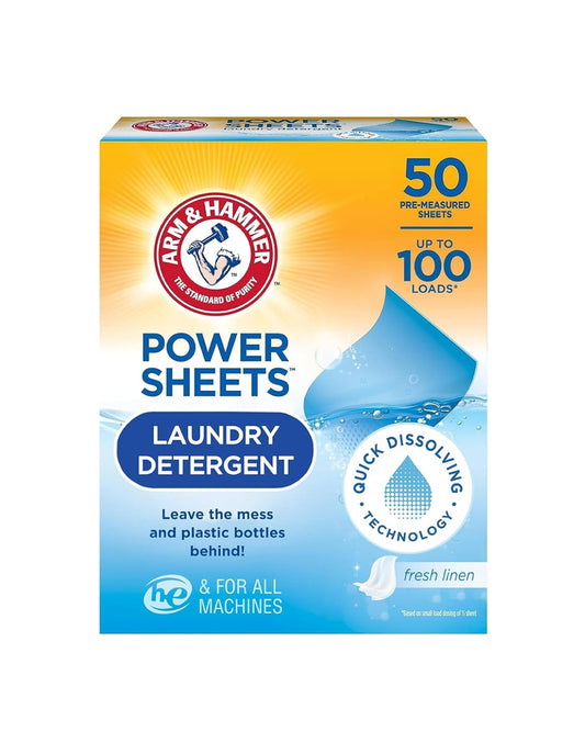 Arm & Hammer Detergente en láminas Power Sheets 50 unid - Puntolimpieza