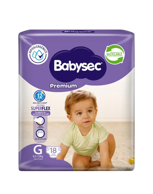 Babysec Pañales Bebé Premium G 18 unid - Puntolimpieza