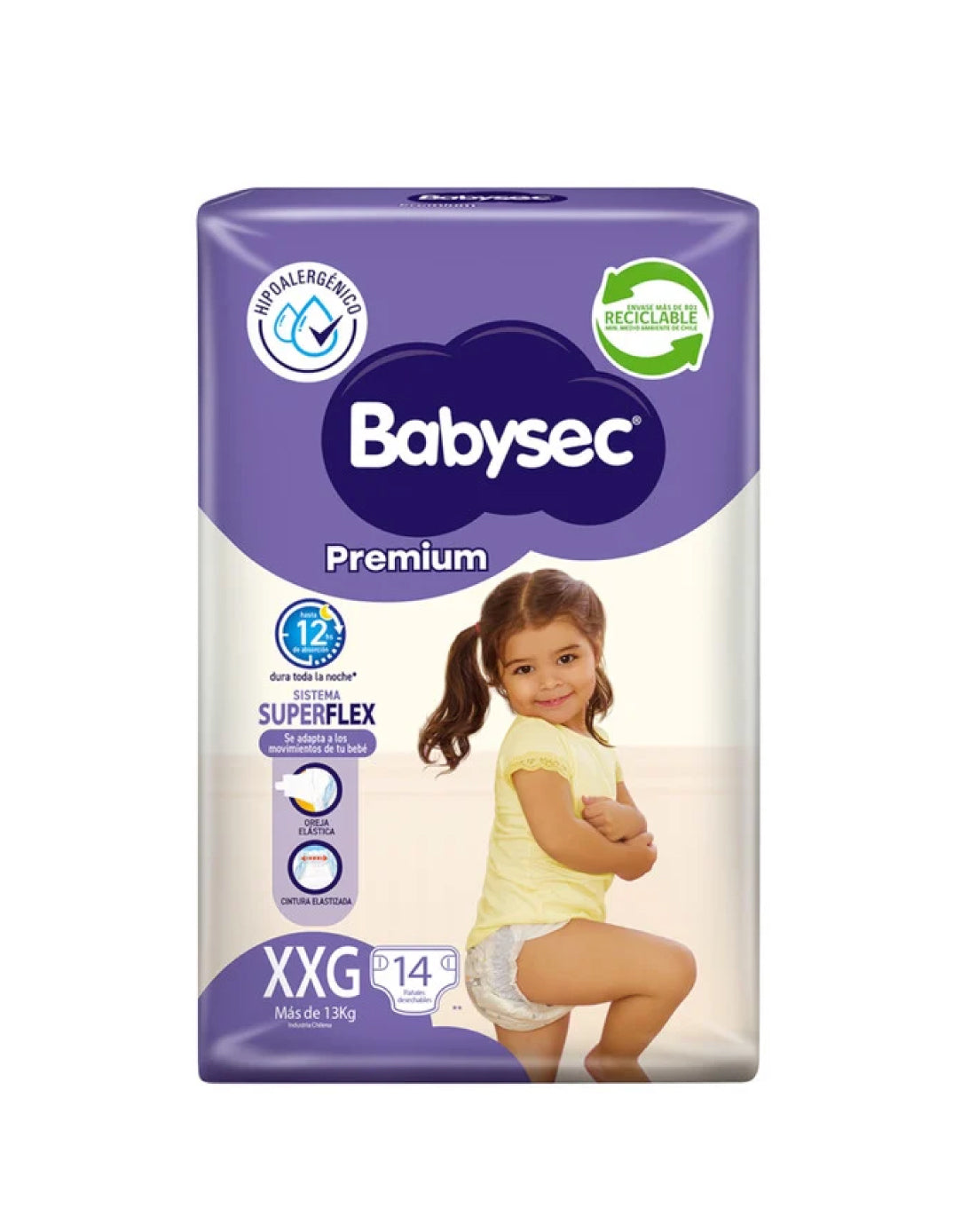 Babysec Pañales Bebé Premium XXG 14 unid - Puntolimpieza