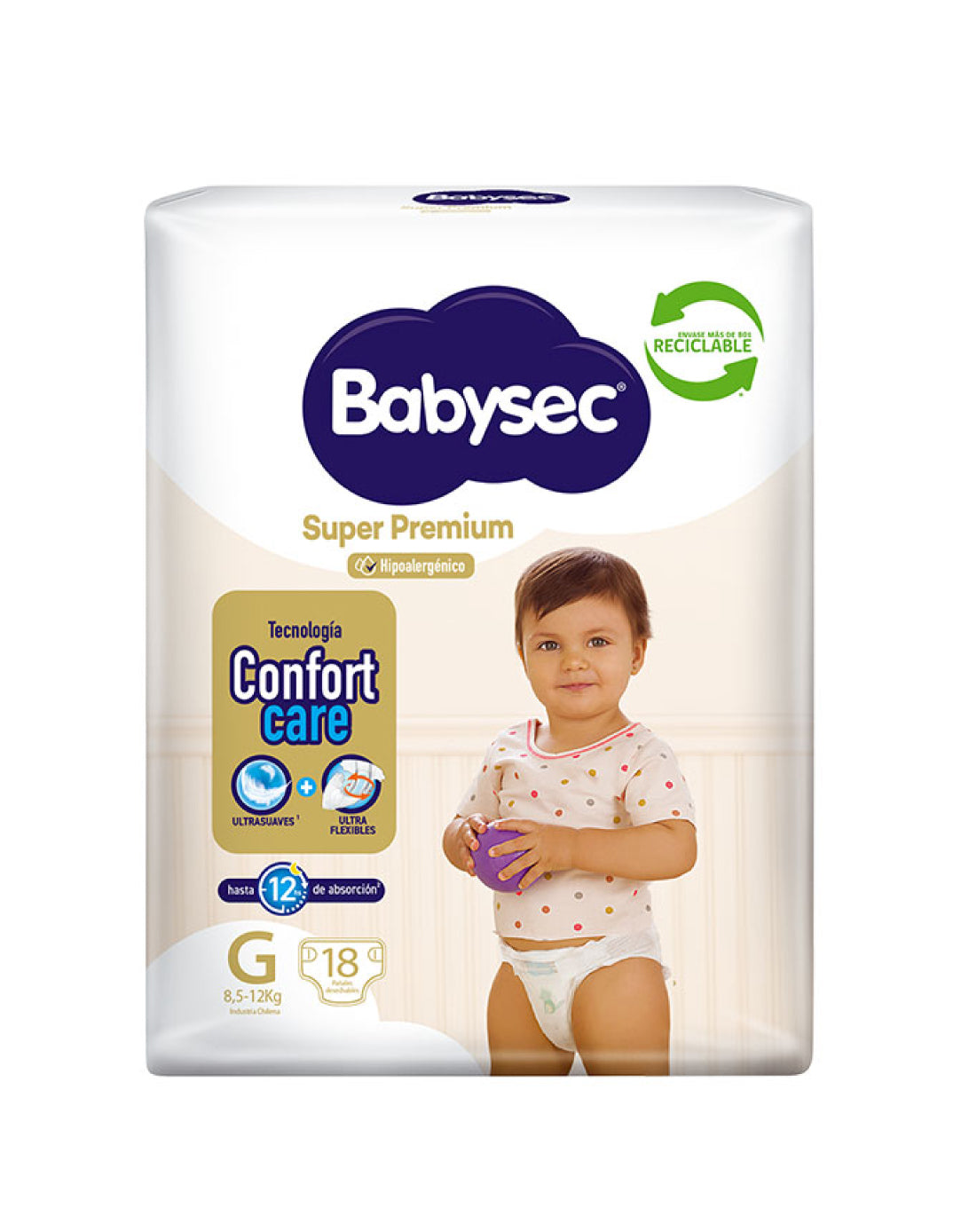 Babysec Pañales Bebé Super Premium G 18 unid - Puntolimpieza