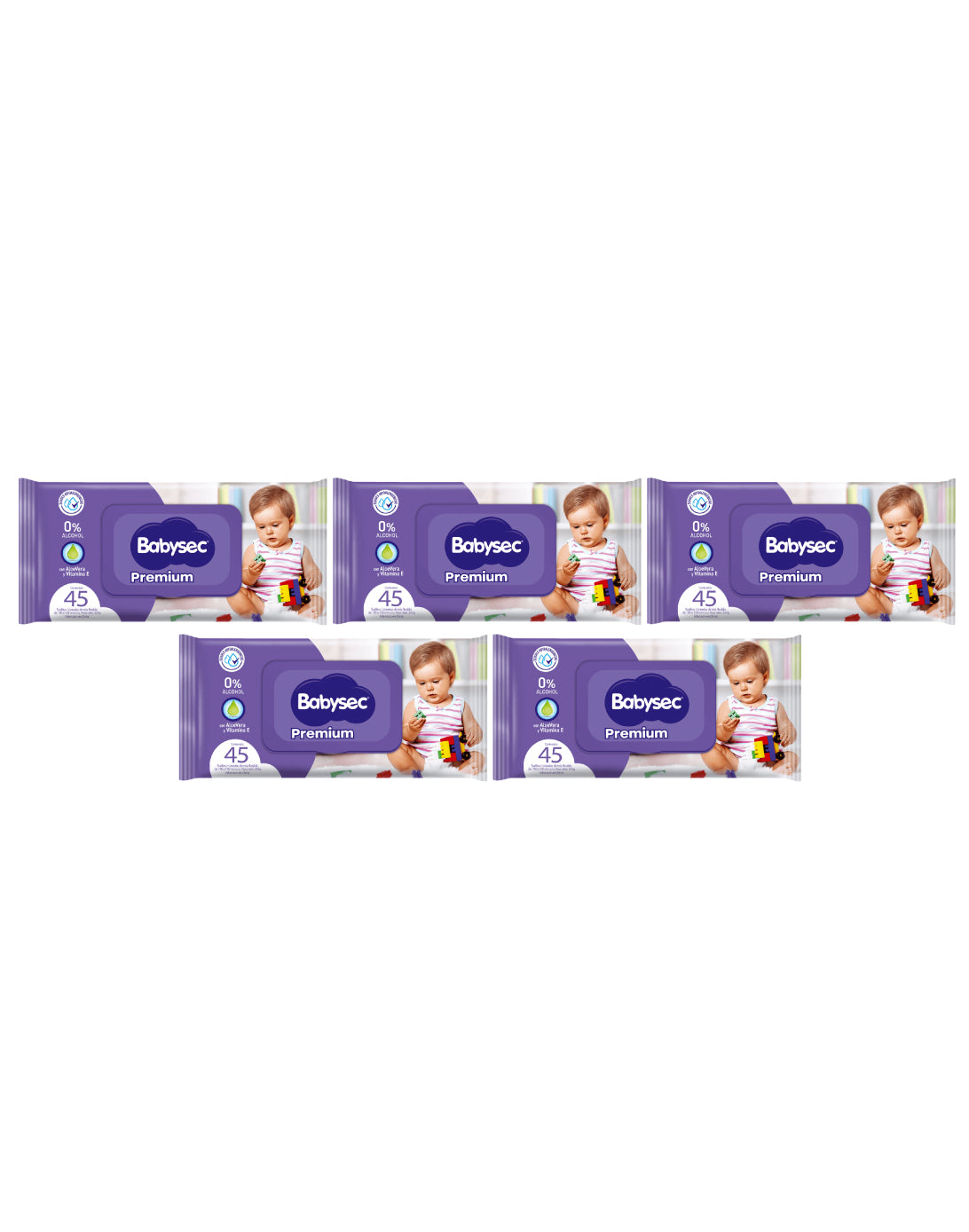Babysec Toallas Húmedas Premium 5 x 45 unid - Puntolimpieza