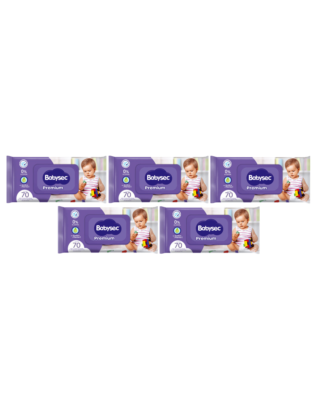 Babysec Toallas Húmedas Premium 5 x 70 unid - Puntolimpieza