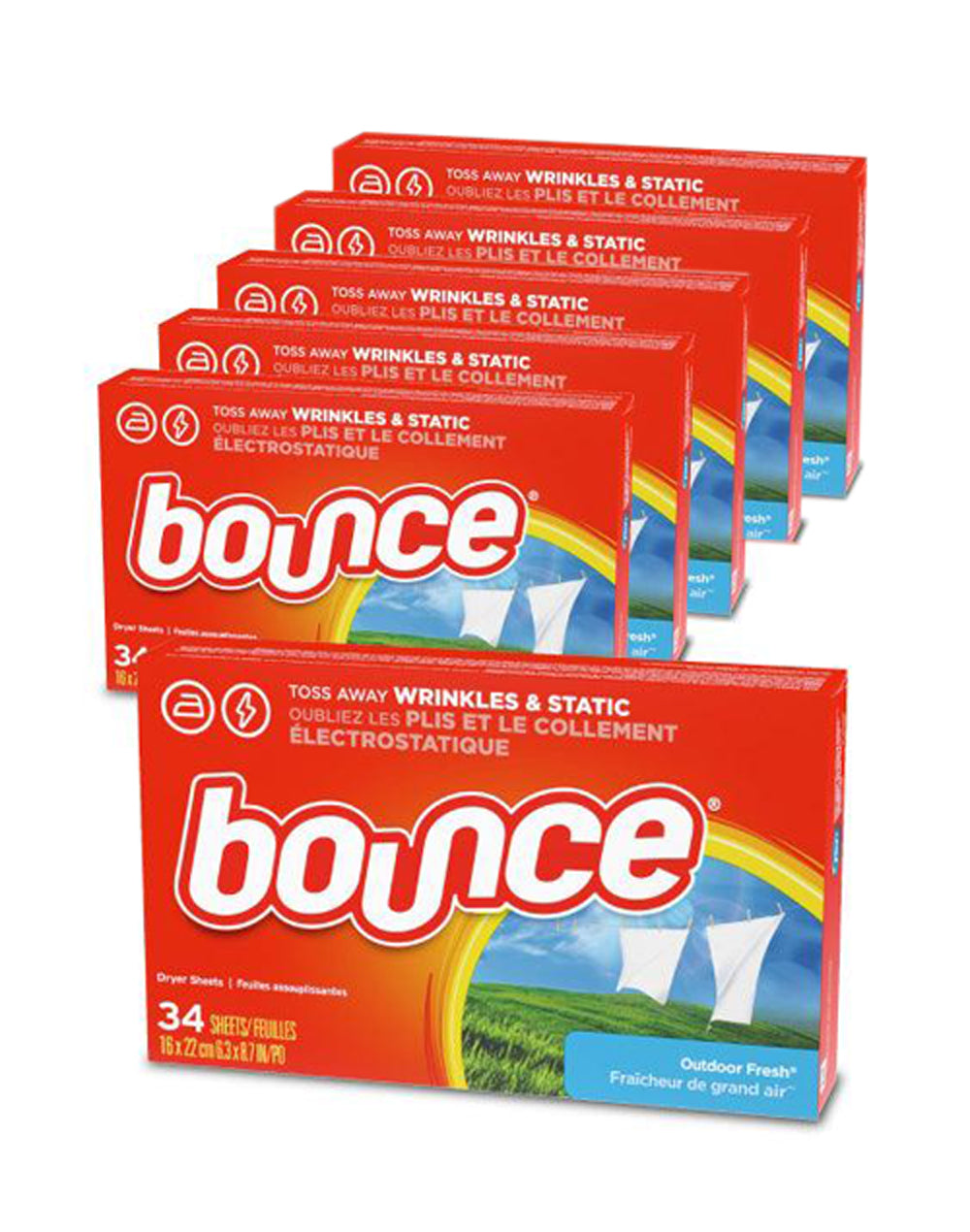 Bounce Toallas Suavizantes Antiestática 6 x 34 unid - Puntolimpieza