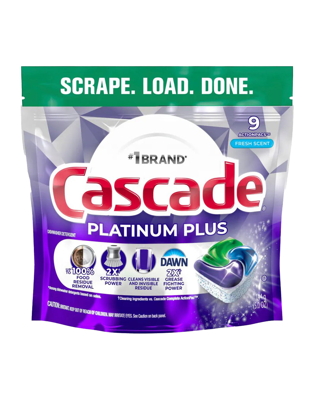 Cascade Detergente Lavavajilla Platinum Plus Fresh 9 unid - Puntolimpieza