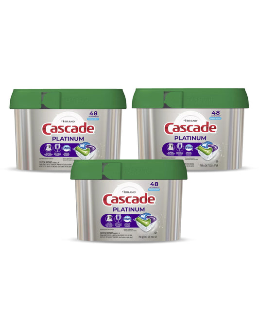 Cascade Detergente Lavavajilla Platinum Pods 3 x 48 unid