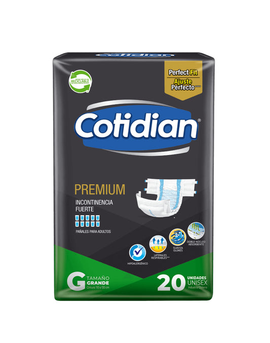 Cotidian Pañales Adulto Premium Talla G 20 unid - Puntolimpieza