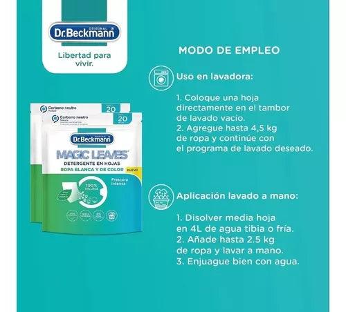 Dr. Beckmann Detergente en Láminas Magic Leaves 20 unid - Puntolimpieza