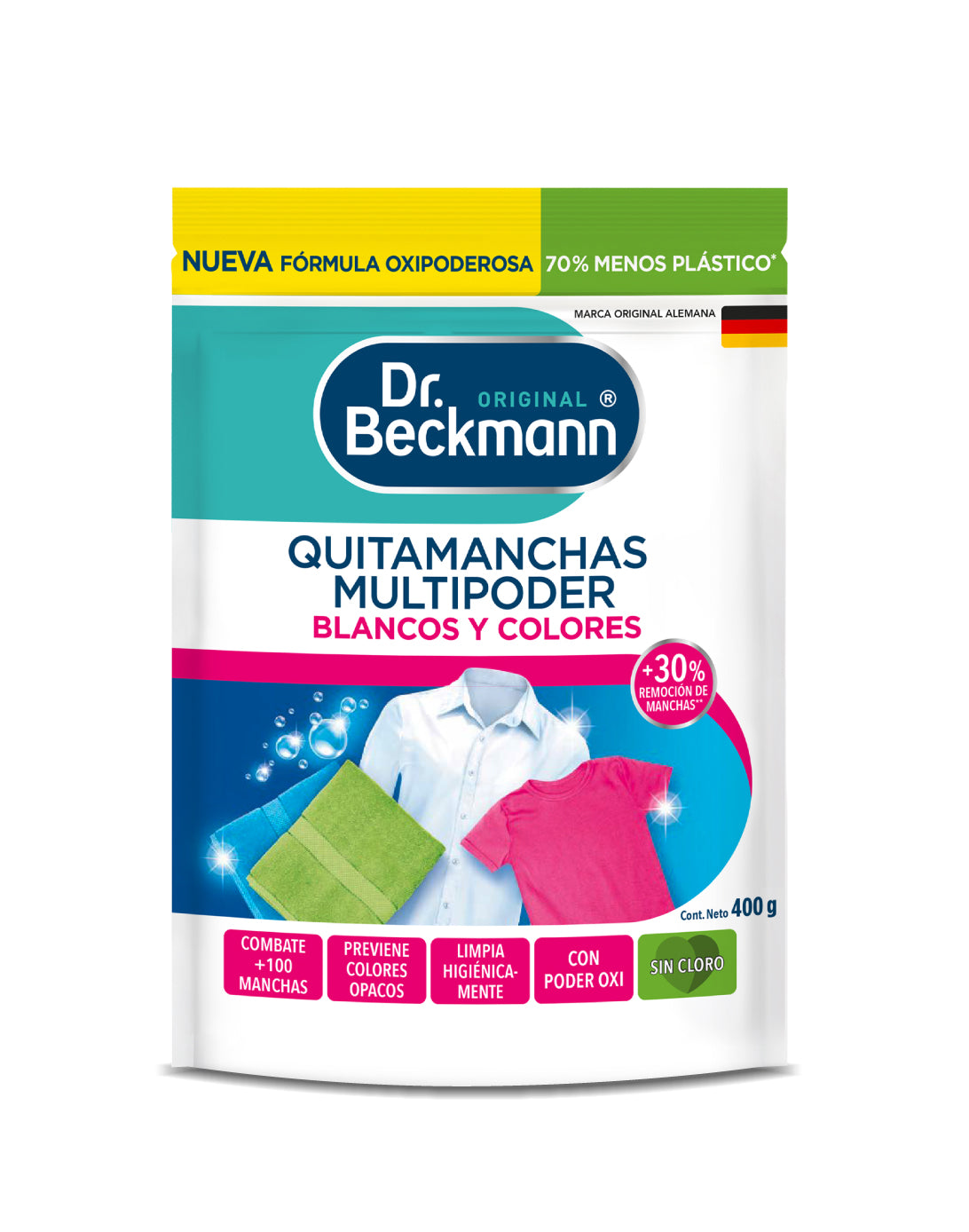 Dr. Beckmann Quitamanchas multipoder blancos y colores 400 g - Puntolimpieza