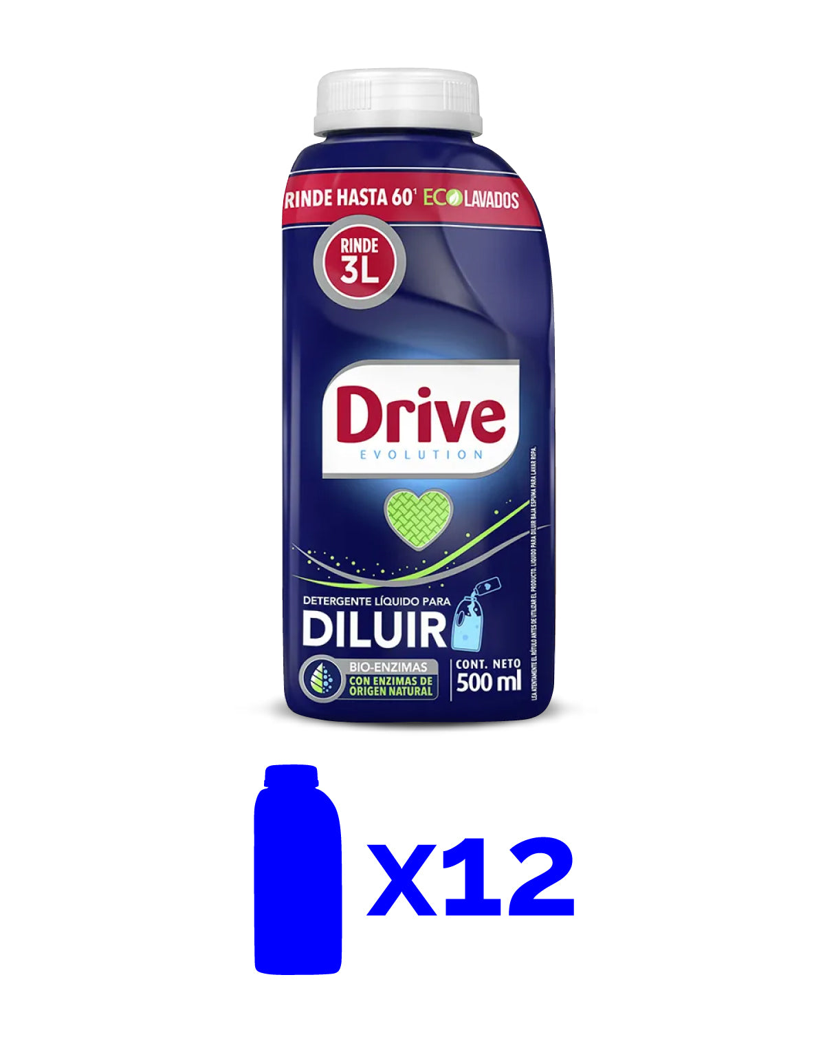Drive Detergente Liquido Para Diluir 12 x 500 cc - Puntolimpieza