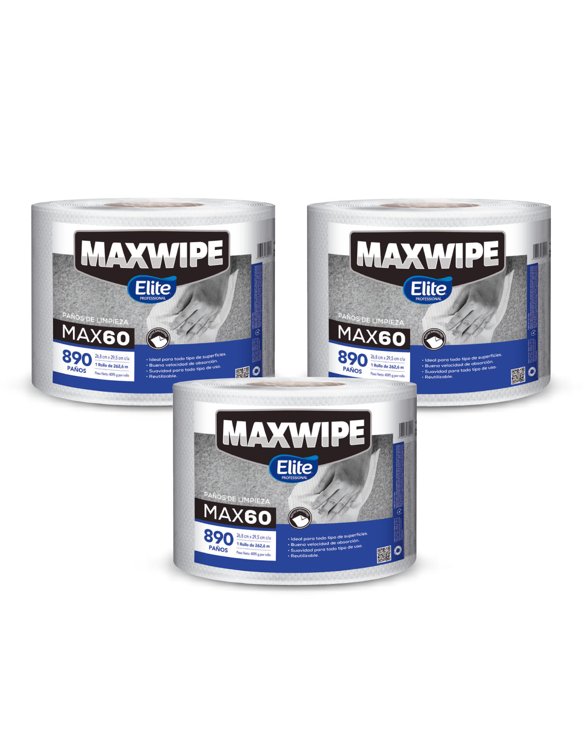 Elite Maxwipe Paños de Limpieza MAX60 3 x 890 unid - Puntolimpieza