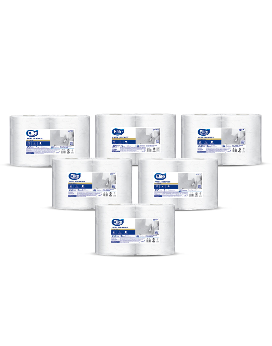 Elite Papel Higiénico Jumbo Doble Hoja 250m 6 x 6 rollos - Puntolimpieza