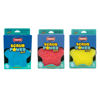 Virutex Esponja dual Scrub Power - Colores Aleatorios 1 unid