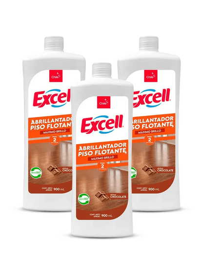 Excell Abrillantador piso flotante chocolate vainilla 3 x 900 cc - Puntolimpieza