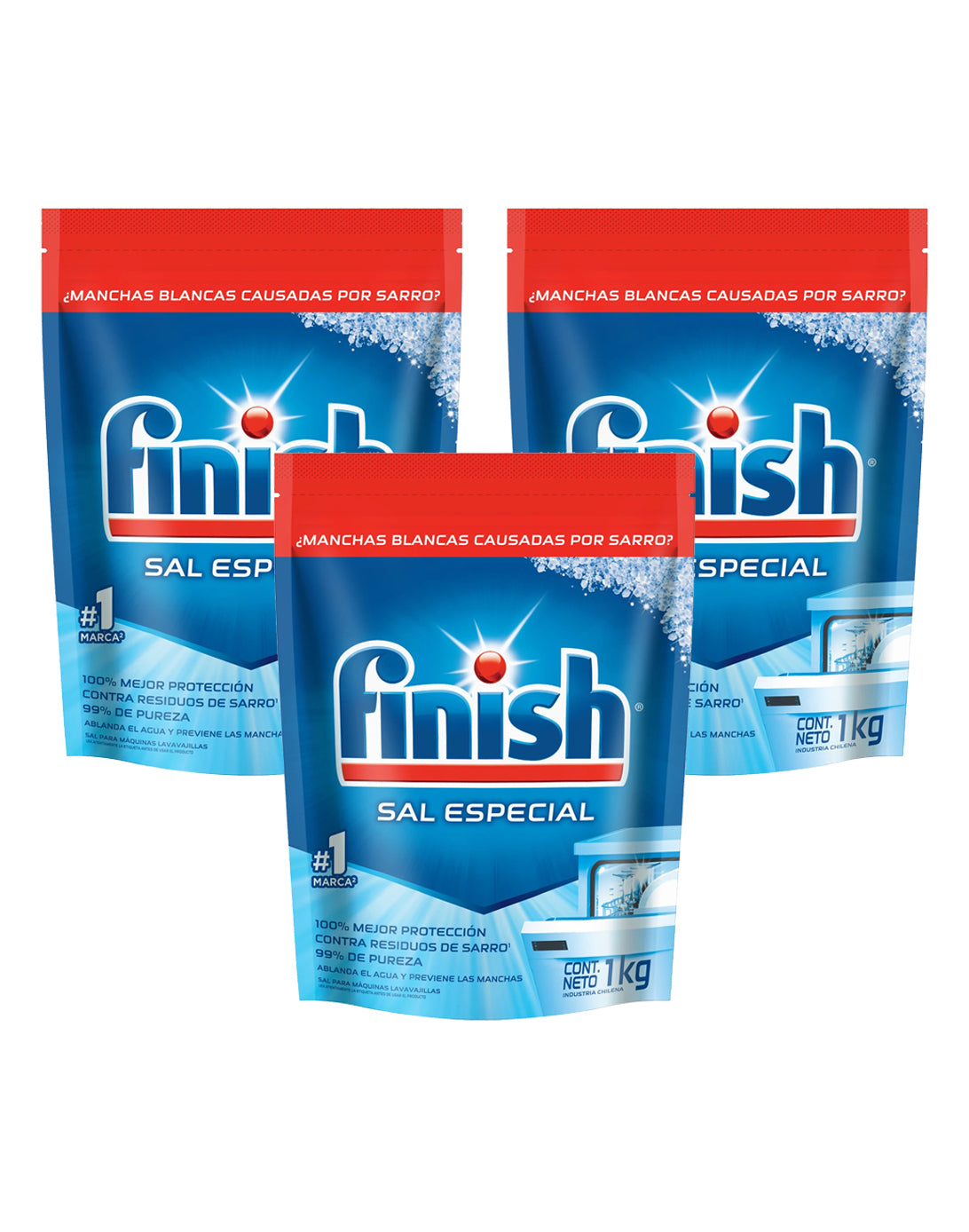 Finish Sal Anti-Sarro Lavavajilla 3 x 1 kg - Puntolimpieza