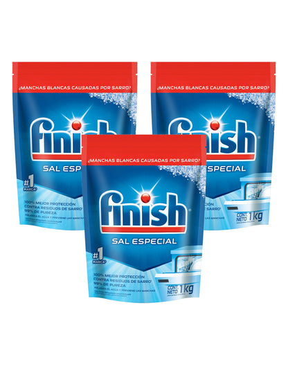 Finish Sal Anti-Sarro Lavavajilla 3 x 1 kg - Puntolimpieza