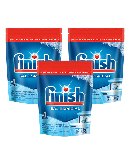 Finish Sal Anti-Sarro Lavavajilla 3 x 1 kg - Puntolimpieza