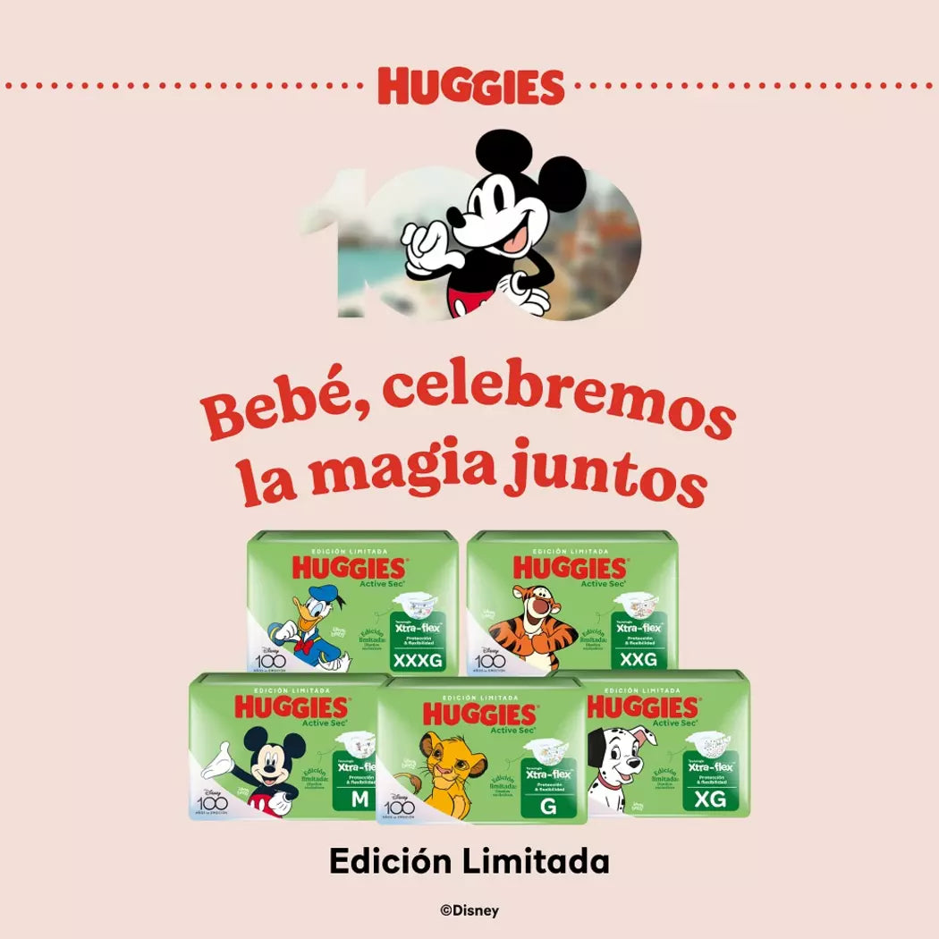 Huggies Pañales Bebé Active Sec XG 52 unid - Puntolimpieza