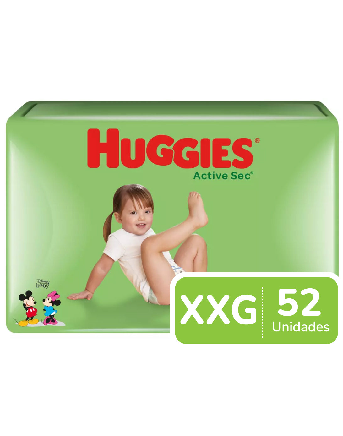 Huggies Pañales Bebé Active Sec XXG 52 unid - Puntolimpieza