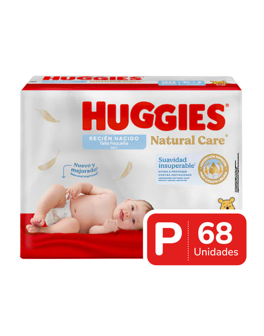 Huggies Pañales Bebé Natural Care P 2 x 34 unid - Puntolimpieza