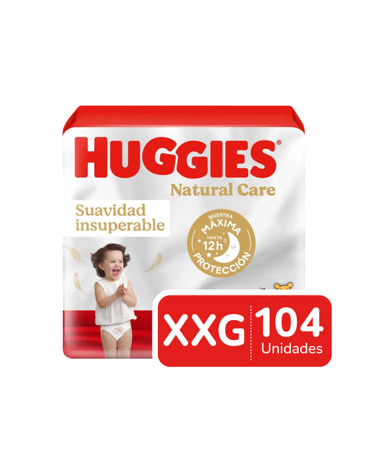 Huggies Pañales Bebé Natural Care XXG 2 x 52 unid - Puntolimpieza