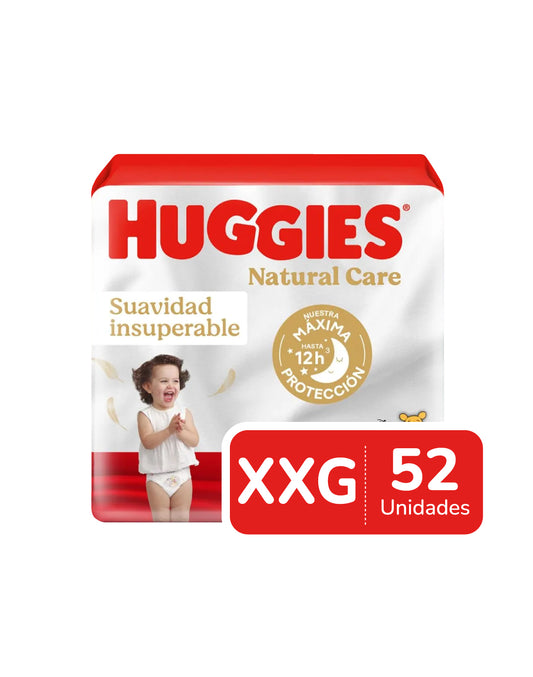 Huggies Pañales Bebé Natural Care XXG 52 unid - Puntolimpieza