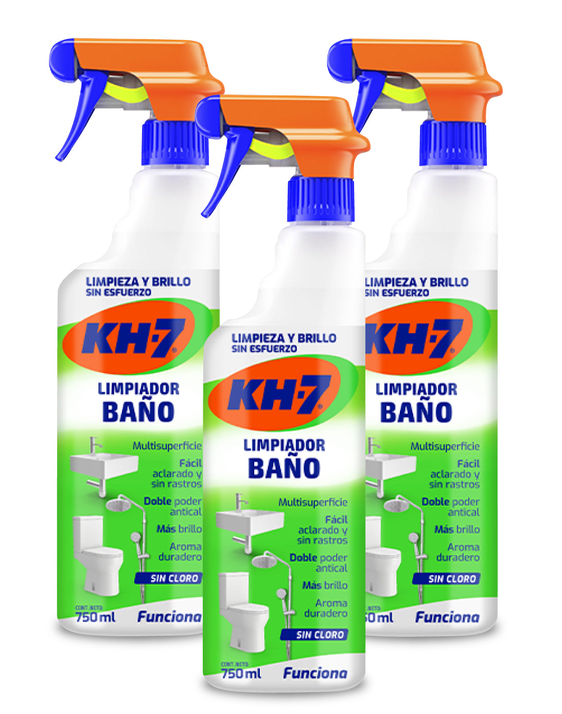 KH-7 Limpiador Baño Gatillo 3 x 750 cc - Puntolimpieza