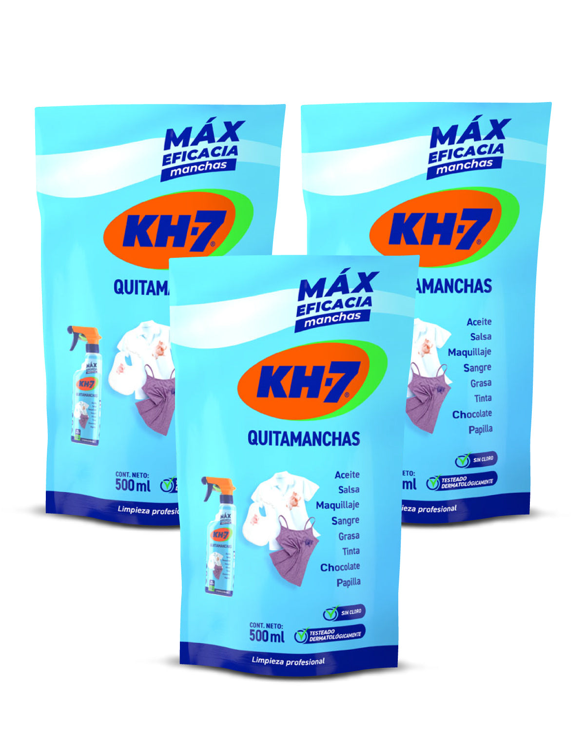 KH-7 Quitamanchas Recarga 3 x 500 cc - Puntolimpieza