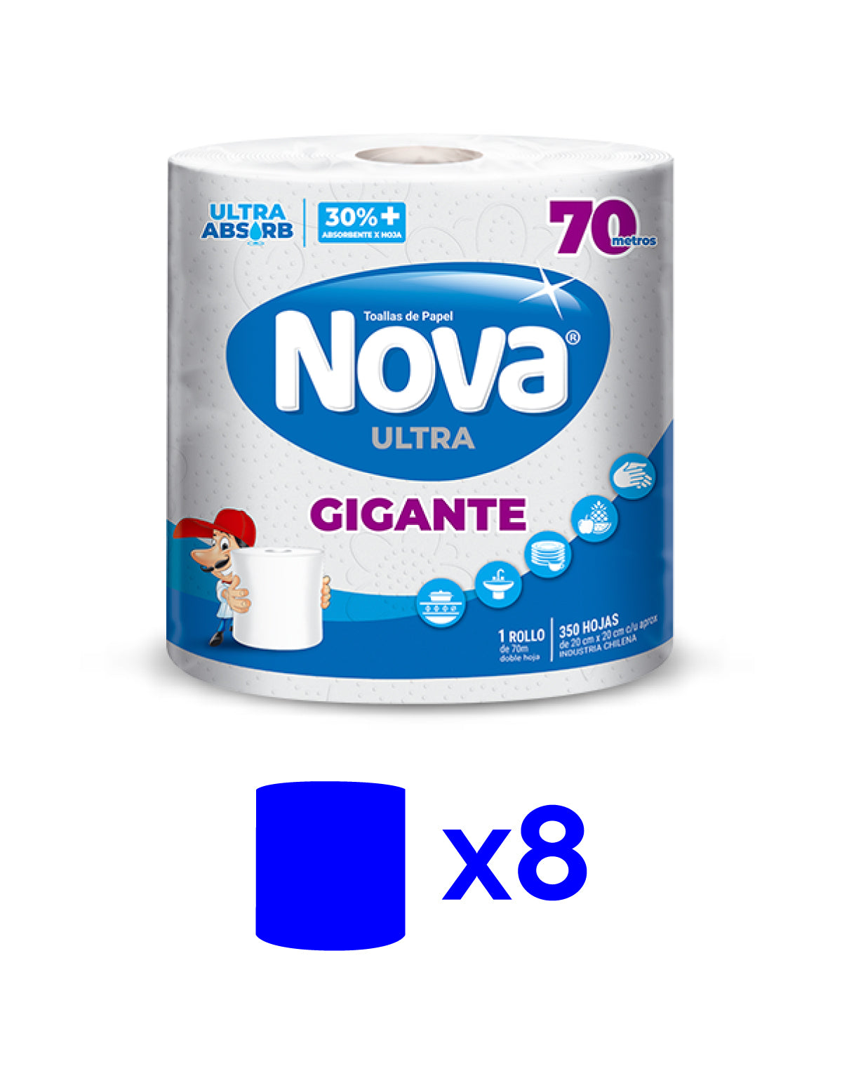 Nova Toalla Gigante doble hoja 70 m 1 MANGA - Puntolimpieza