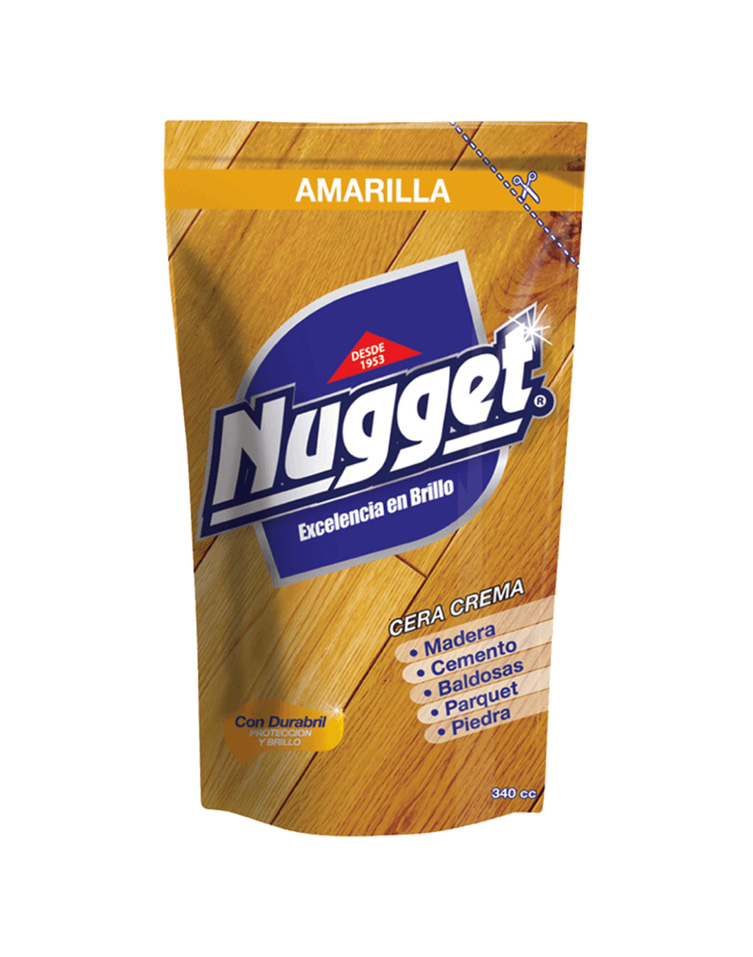 Nugget Cera Crema Amarilla Doypack 340 ml - Puntolimpieza