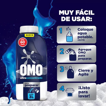 Omo Detergente Líquido Para Diluir 12 x 500 cc - Puntolimpieza