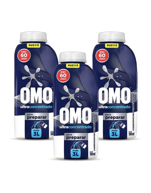 Omo Detergente Líquido Para Diluir 3 x 500 cc - Puntolimpieza
