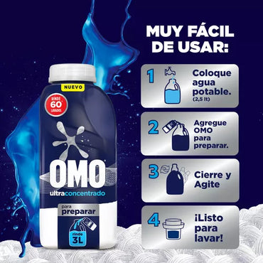 Omo Detergente Líquido Para Diluir 3 x 500 cc - Puntolimpieza