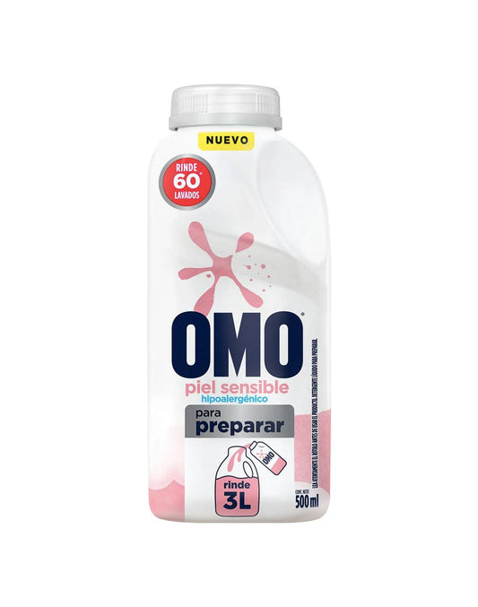 Omo Detergente Liquido Piel Sensible Para Diluir 500 cc - Puntolimpieza