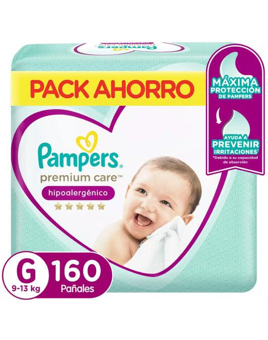 Pampers Pañales Bebé Premium Care G 8 x 20 unid - Puntolimpieza