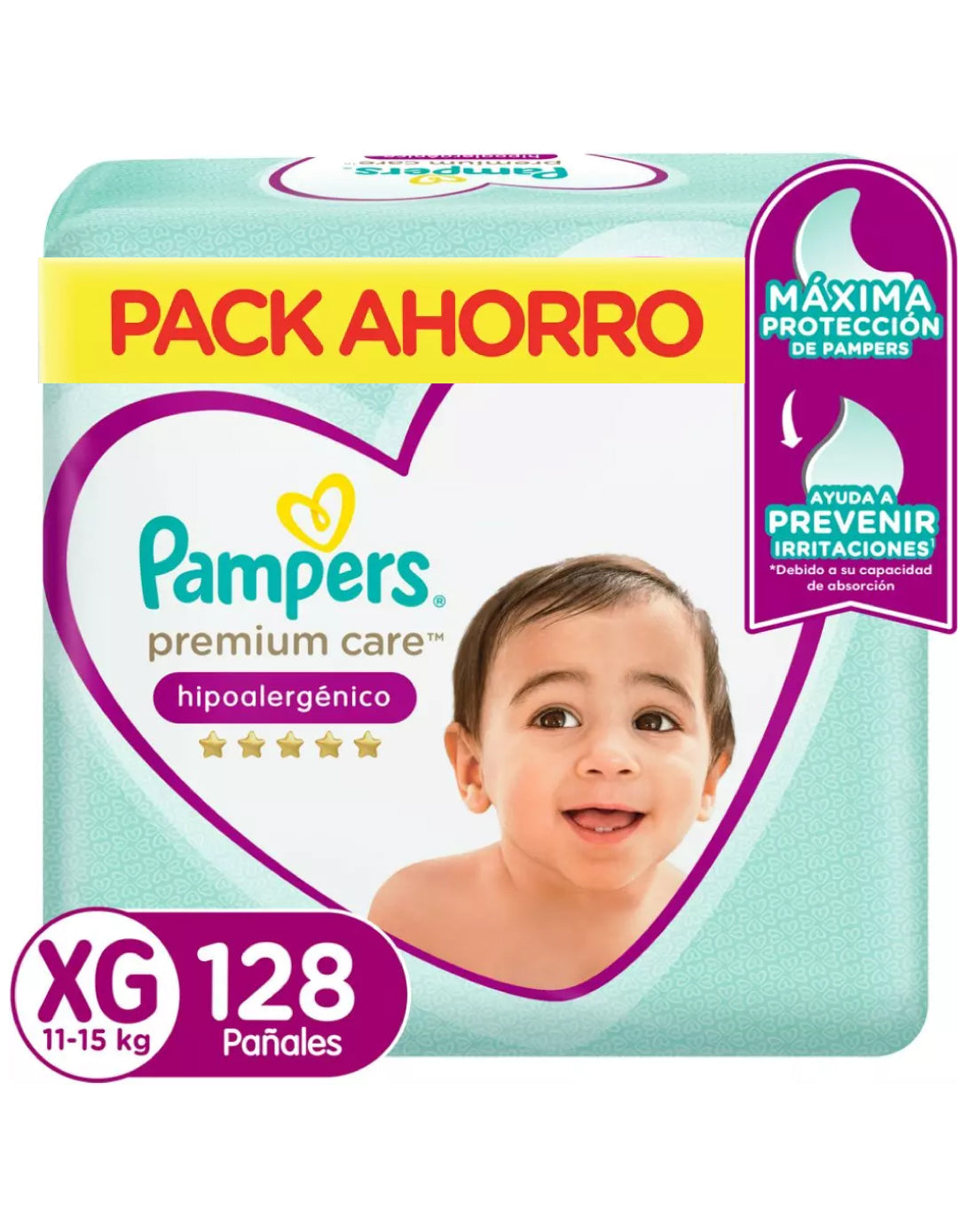 Pampers Pañales Bebé Premium Care XG 8 x 16 unid - Puntolimpieza