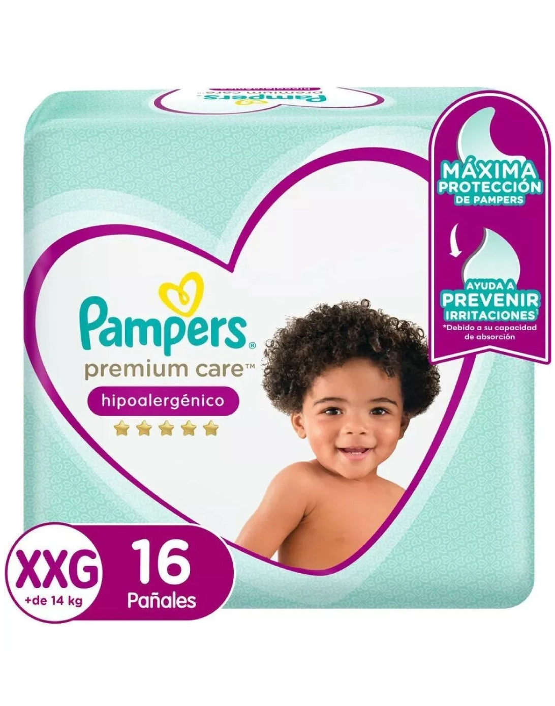 Pampers Pañales Bebé Premium Care XXG 16 unid - Puntolimpieza