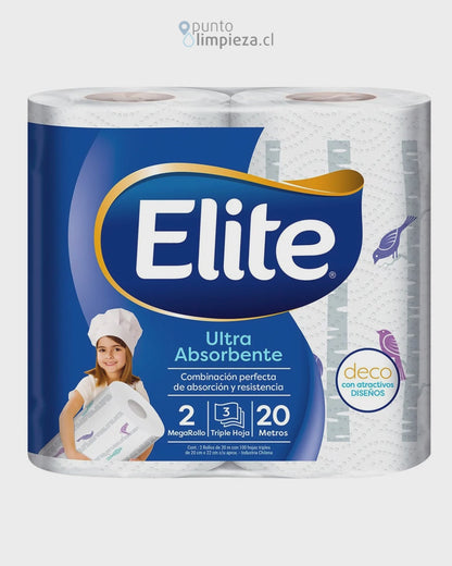 Elite Toalla Triple Hoja Deco Maxirollo 20 metros 1 MANGA