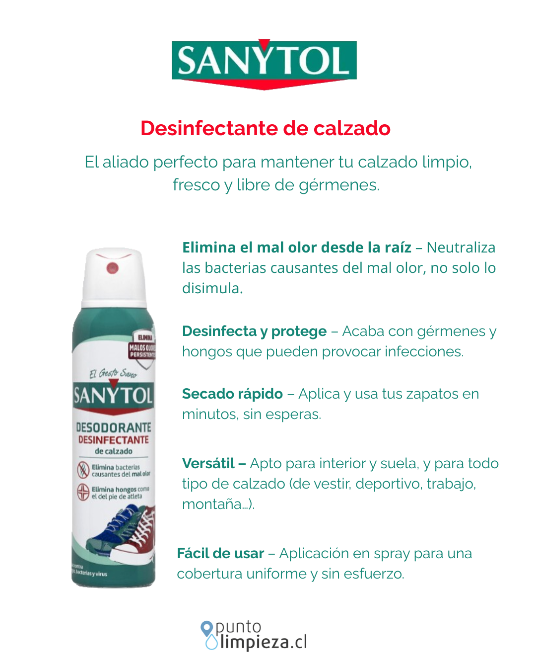Sanytol Desinfectante de Calzado 2 x 150 cc - Puntolimpieza