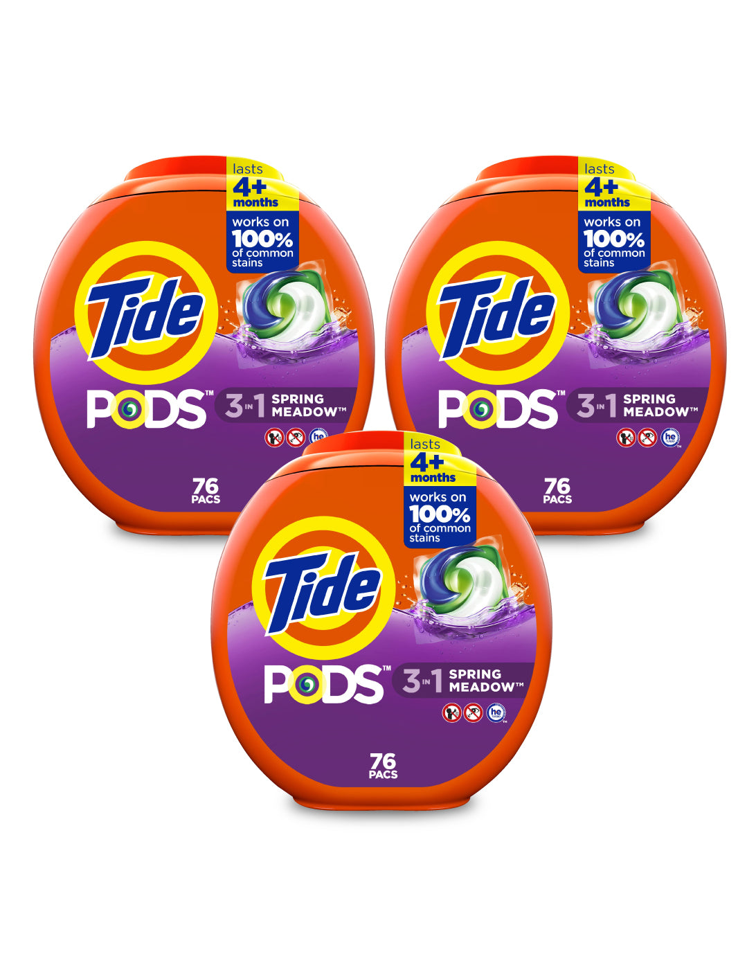 Tide Pods Detergente en cápsulas 3 x 76 unid - Puntolimpieza