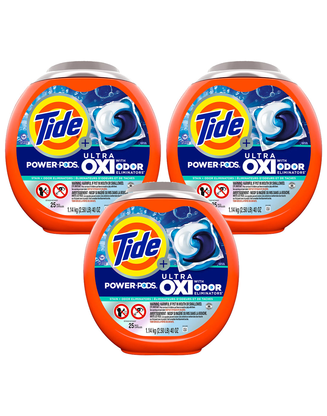 Tide Pods Ultra OXI Detergente en Cápsulas 3 x 25 unid - Puntolimpieza
